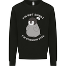 Im Not Short Im Penguine Size Funny Kids Sweatshirt Jumper Black