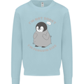 Im Not Short Im Penguine Size Funny Kids Sweatshirt Jumper Light Blue