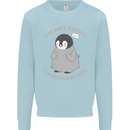 Im Not Short Im Penguine Size Funny Kids Sweatshirt Jumper Light Blue