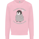 Im Not Short Im Penguine Size Funny Kids Sweatshirt Jumper Light Pink