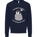 Im Not Short Im Penguine Size Funny Kids Sweatshirt Jumper Navy Blue