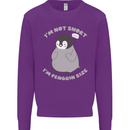 Im Not Short Im Penguine Size Funny Kids Sweatshirt Jumper Purple
