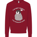 Im Not Short Im Penguine Size Funny Kids Sweatshirt Jumper Red