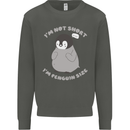 Im Not Short Im Penguine Size Funny Kids Sweatshirt Jumper Storm Grey