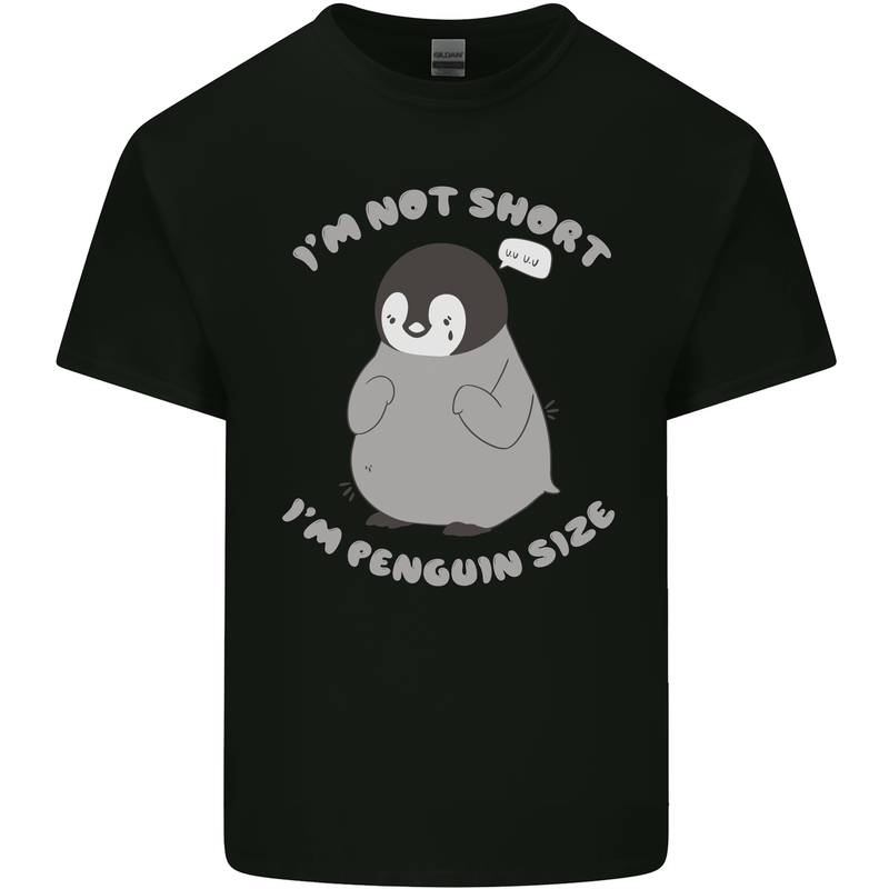 Im Not Short Im Penguine Size Funny Kids T-Shirt Childrens Black