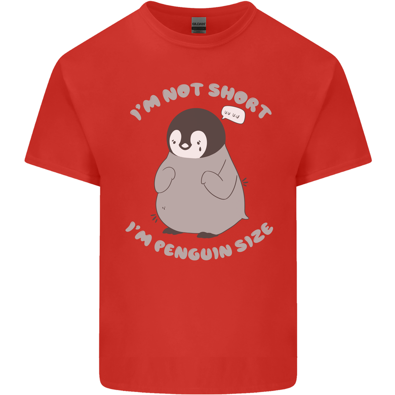 Im Not Short Im Penguine Size Funny Kids T-Shirt Childrens Red