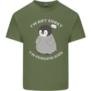 Im Not Short Im Penguine Size Funny Mens Cotton T-Shirt Tee Top Military Green