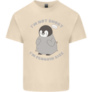 Im Not Short Im Penguine Size Funny Mens Cotton T-Shirt Tee Top Natural