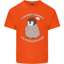 Im Not Short Im Penguine Size Funny Mens Cotton T-Shirt Tee Top Orange