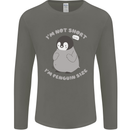 Im Not Short Im Penguine Size Funny Mens Long Sleeve T-Shirt Charcoal