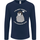 Im Not Short Im Penguine Size Funny Mens Long Sleeve T-Shirt Navy Blue