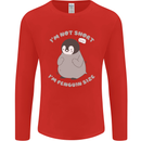 Im Not Short Im Penguine Size Funny Mens Long Sleeve T-Shirt Red