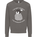Im Not Short Im Penguine Size Funny Mens Sweatshirt Jumper Charcoal