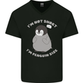 Im Not Short Im Penguine Size Funny Mens V-Neck Cotton T-Shirt Black