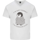 Im Not Short Im Penguine Size Funny Mens V-Neck Cotton T-Shirt White