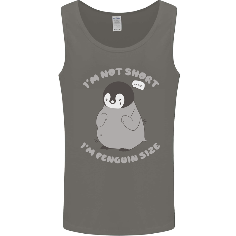 Im Not Short Im Penguine Size Funny Mens Vest Tank Top Charcoal