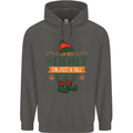 Im Not Short Tall Elf Funny Christmas Childrens Kids Hoodie Storm Grey