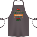 Im Not Short Tall Elf Funny Christmas Cotton Apron 100% Organic Dark Grey