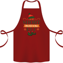 Im Not Short Tall Elf Funny Christmas Cotton Apron 100% Organic Maroon