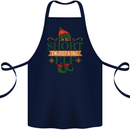 Im Not Short Tall Elf Funny Christmas Cotton Apron 100% Organic Navy Blue