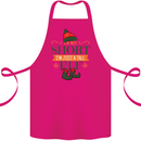 Im Not Short Tall Elf Funny Christmas Cotton Apron 100% Organic Pink