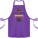 Im Not Short Tall Elf Funny Christmas Cotton Apron 100% Organic Purple