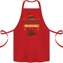 Im Not Short Tall Elf Funny Christmas Cotton Apron 100% Organic Red