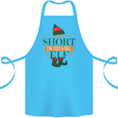 Im Not Short Tall Elf Funny Christmas Cotton Apron 100% Organic Turquoise