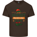 Im Not Short Tall Elf Funny Christmas Kids T-Shirt Childrens Chocolate
