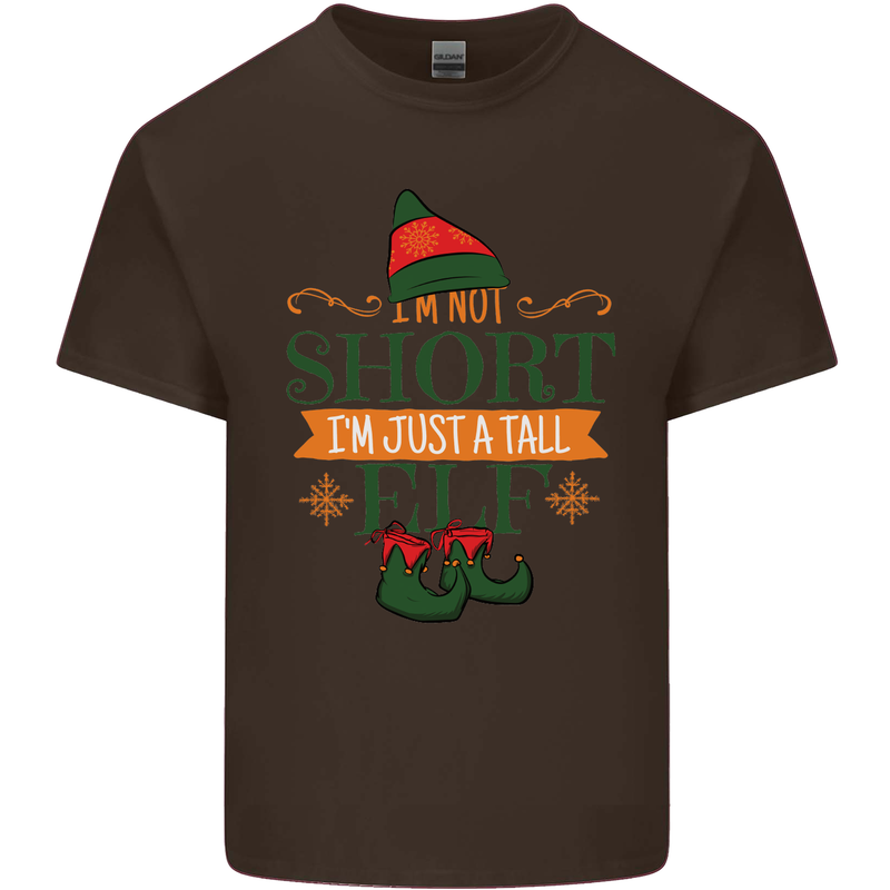 Im Not Short Tall Elf Funny Christmas Kids T-Shirt Childrens Chocolate