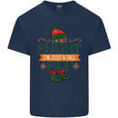 Im Not Short Tall Elf Funny Christmas Kids T-Shirt Childrens Navy Blue