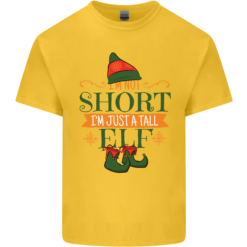 Im Not Short Tall Elf Funny Christmas Kids T-Shirt Childrens Yellow