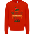 Im Not Short Tall Elf Funny Christmas Mens Sweatshirt Jumper Bright Red