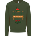 Im Not Short Tall Elf Funny Christmas Mens Sweatshirt Jumper Forest Green