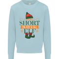 Im Not Short Tall Elf Funny Christmas Mens Sweatshirt Jumper Light Blue