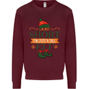 Im Not Short Tall Elf Funny Christmas Mens Sweatshirt Jumper Maroon