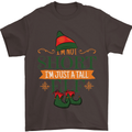 Im Not Short Tall Elf Funny Christmas Mens T-Shirt Cotton Gildan Dark Chocolate