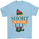 Im Not Short Tall Elf Funny Christmas Mens T-Shirt Cotton Gildan Light Blue