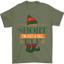 Im Not Short Tall Elf Funny Christmas Mens T-Shirt Cotton Gildan Military Green
