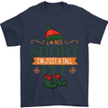 Im Not Short Tall Elf Funny Christmas Mens T-Shirt Cotton Gildan Navy Blue