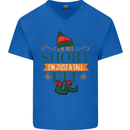 Im Not Short Tall Elf Funny Christmas Mens V-Neck Cotton T-Shirt Royal Blue