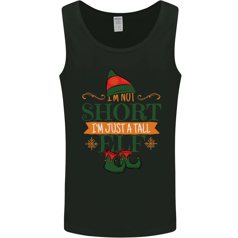 Im Not Short Tall Elf Funny Christmas Mens Vest Tank Top Black