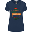 Im Not Short Tall Elf Funny Christmas Womens Wider Cut T-Shirt Navy Blue