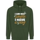 Im Not Single I Have a Dog Funny Childrens Kids Hoodie Forest Green