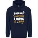 Im Not Single I Have a Dog Funny Childrens Kids Hoodie Navy Blue