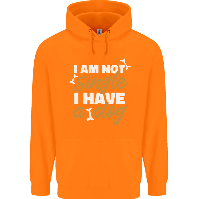 Im Not Single I Have a Dog Funny Childrens Kids Hoodie Orange