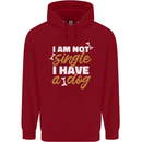 Im Not Single I Have a Dog Funny Childrens Kids Hoodie Red