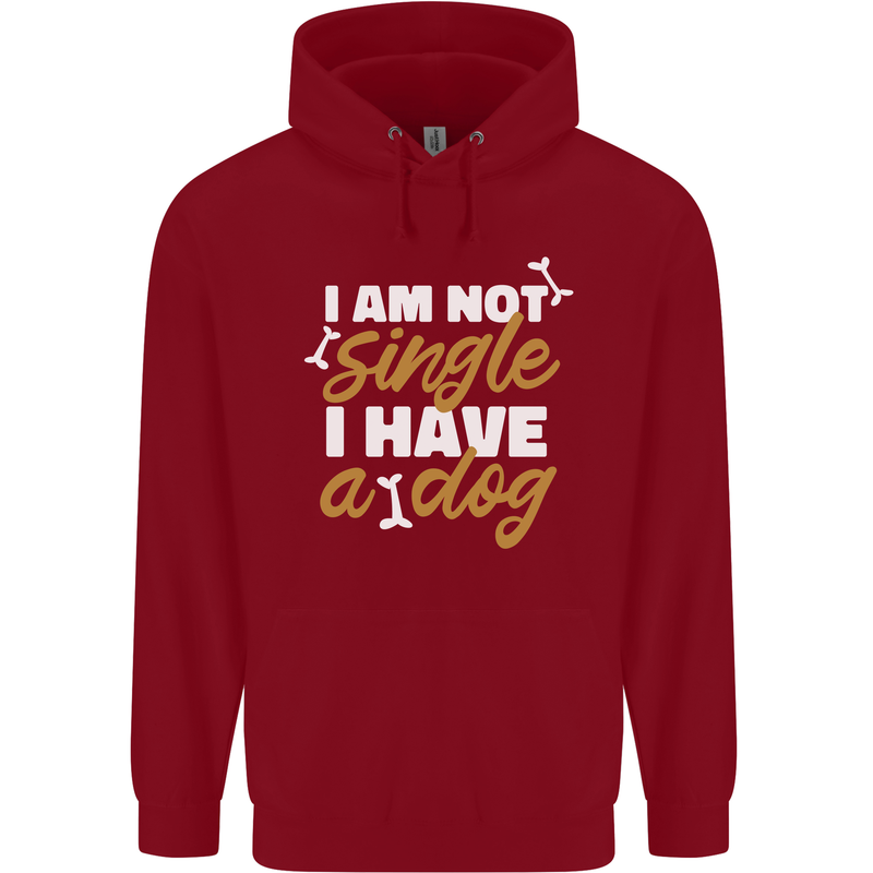 Im Not Single I Have a Dog Funny Childrens Kids Hoodie Red