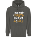 Im Not Single I Have a Dog Funny Childrens Kids Hoodie Storm Grey