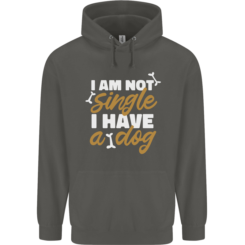 Im Not Single I Have a Dog Funny Childrens Kids Hoodie Storm Grey